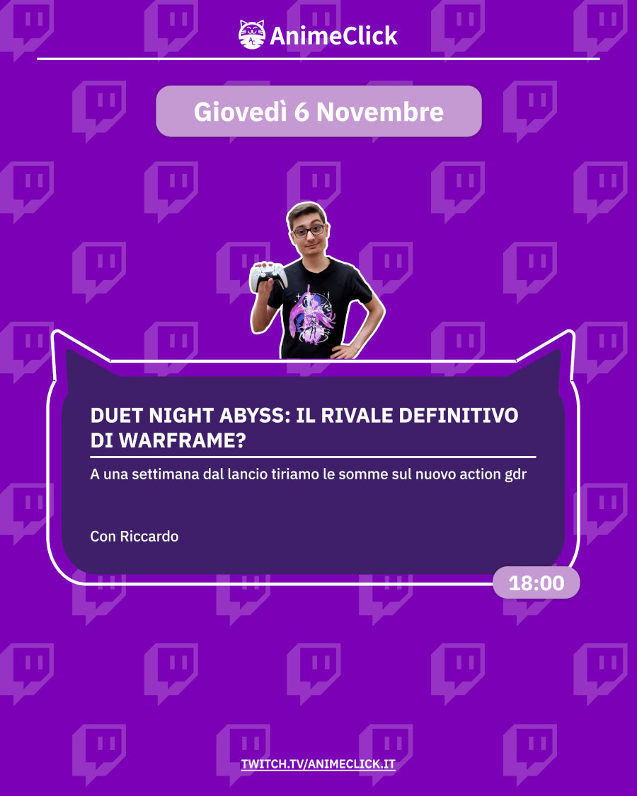 AnimeClick su Twitch: programma dal 3 al 9 novembre